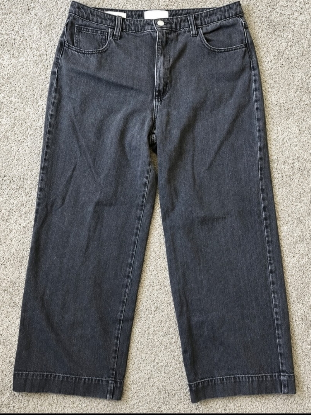 Universal Thread Womens 10R High Rise Wide Leg Jeans Washed Black 100% Cotton